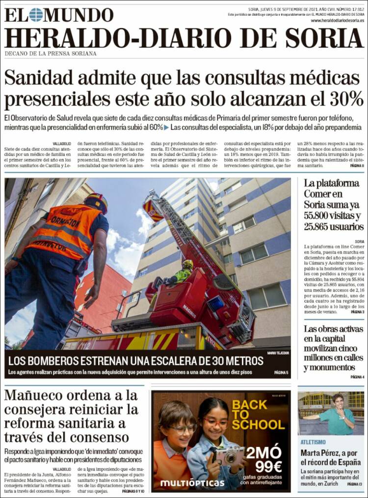 Portada de Heraldo de Soria (España)