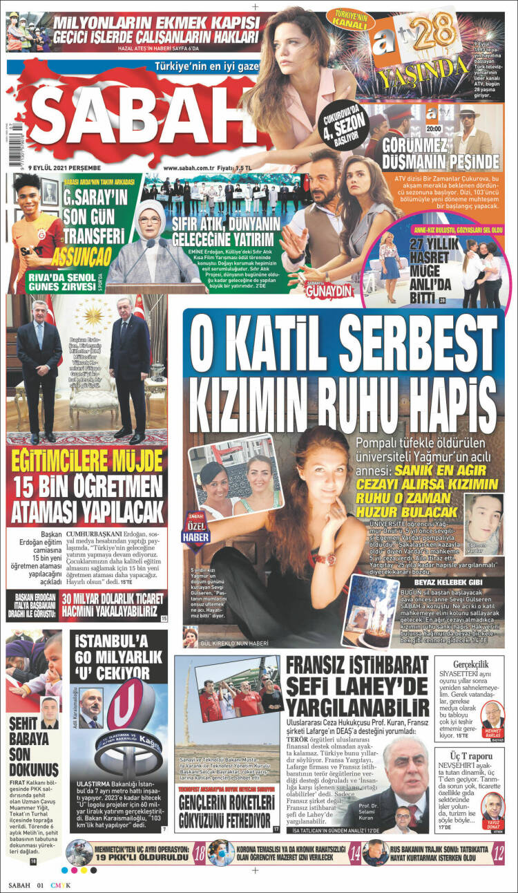 Portada de Sabah (Turquía)