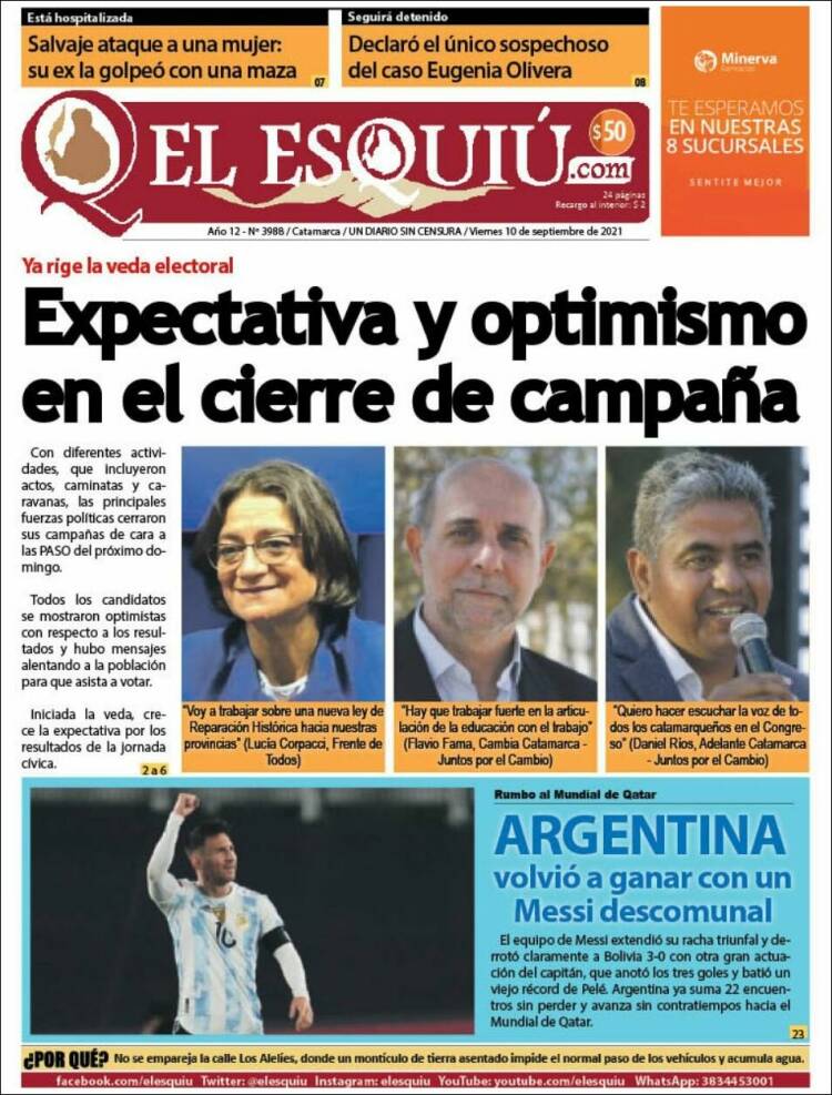 Portada de El Esquiu (Argentina)