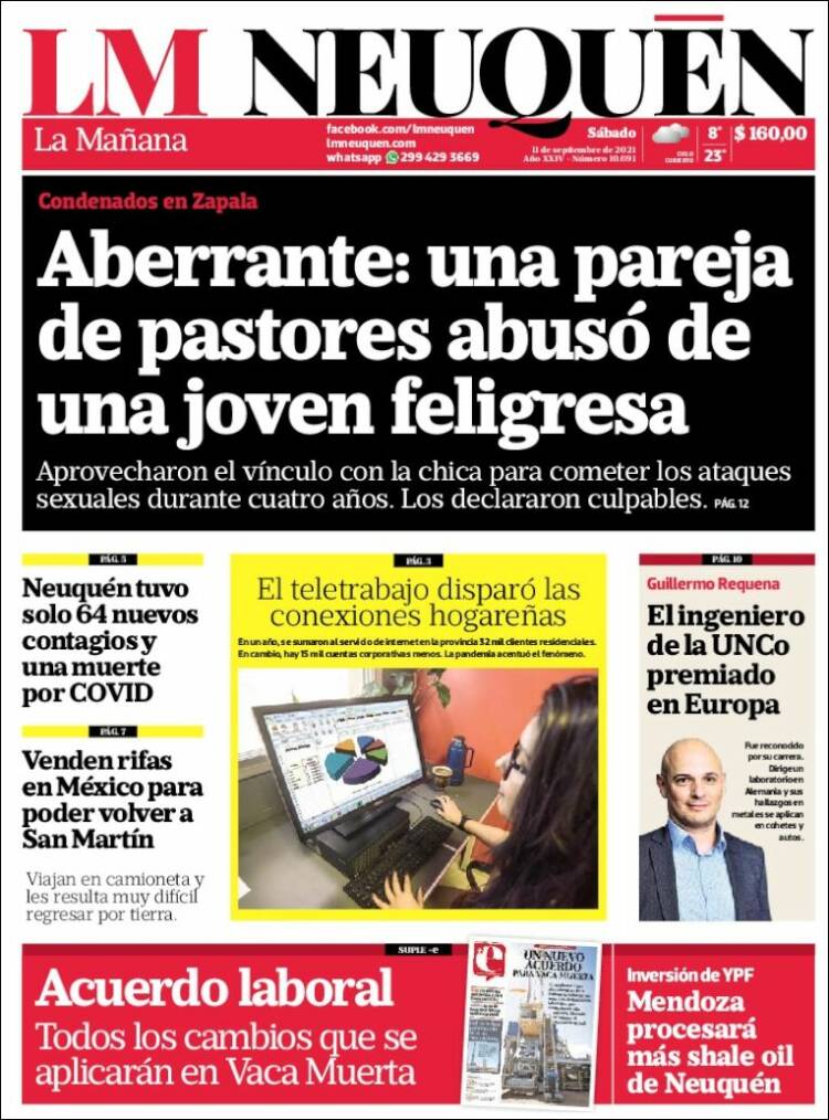 Portada de La Mañanade Neuquén (Argentina)