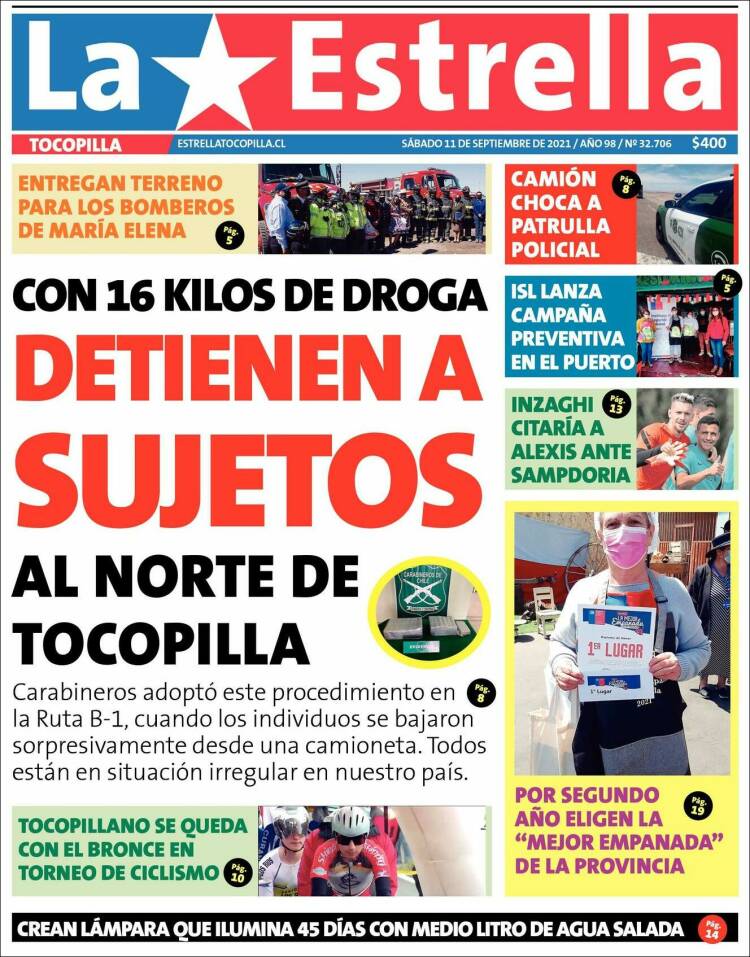 Portada de La Estrella de Tocopilla (Chile)