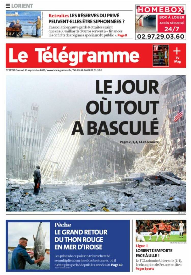 Portada de Télégramme (Francia)