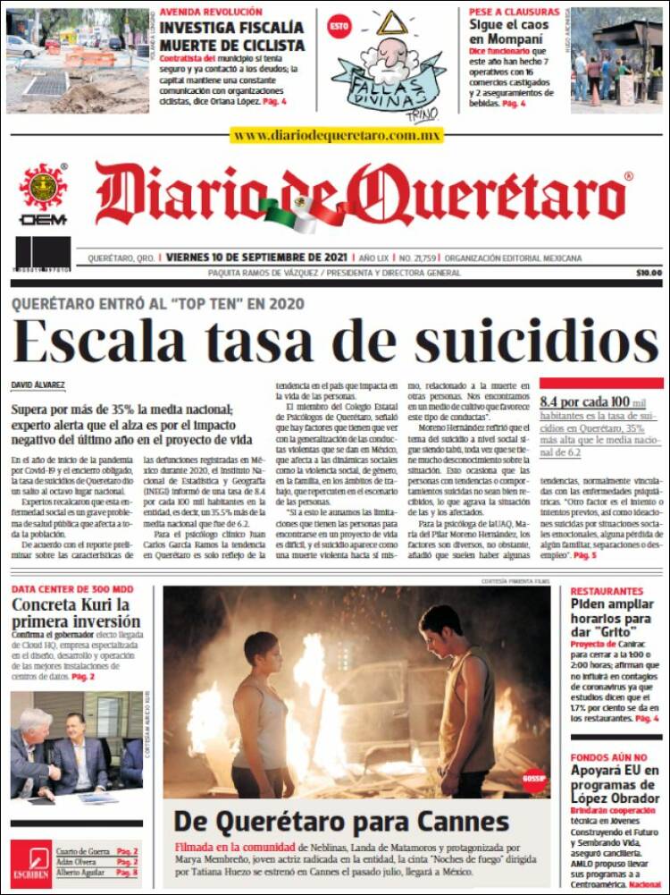 Portada de Diario de Querétaro (México)