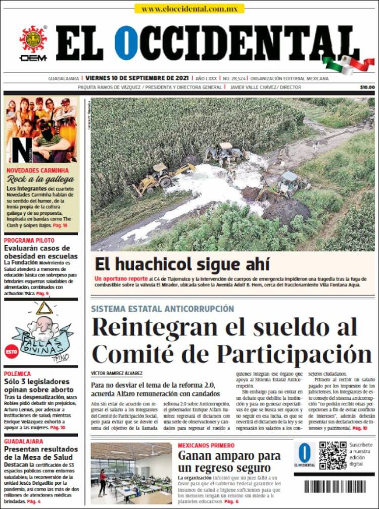 Portada de El Occidental (México)