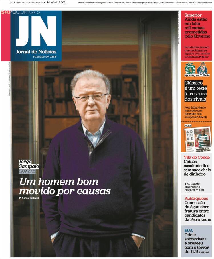 Portada de Jornal de Notícias (Portugal)