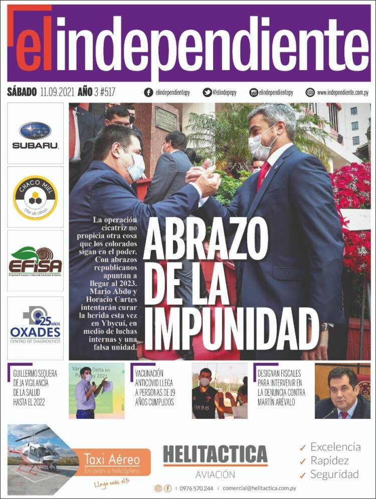 Portada de El Independiente (Paraguay)