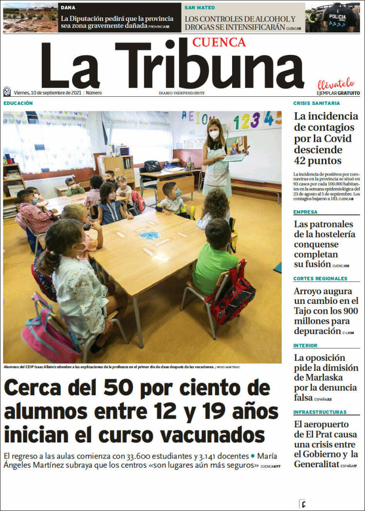 Portada de La Tribuna de Cuenca (España)