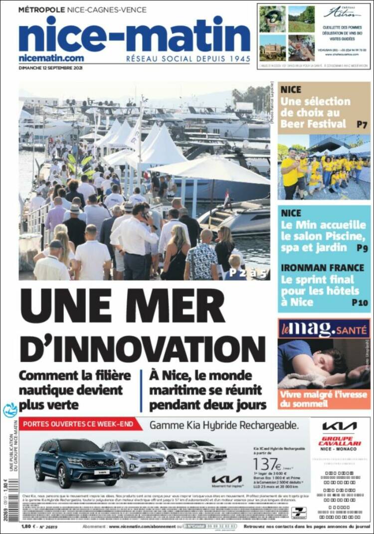 Portada de Nice-Matin (Francia)