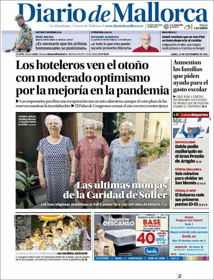 Portada de Diario de Mallorca (España)