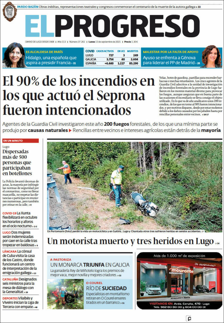 Portada de El Progreso (Espagne)