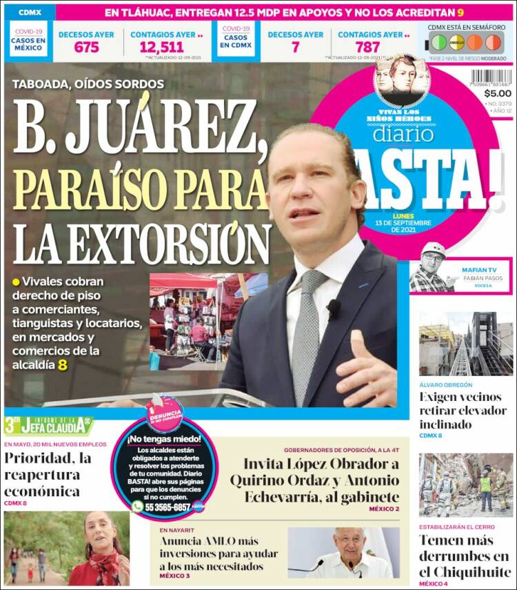 Portada de Diario Basta (M&eacute;xico)