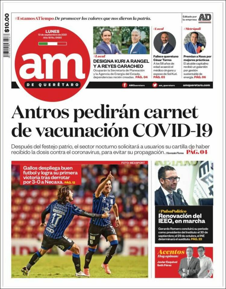 Portada de A.M. Querétaro (M&eacute;xico)