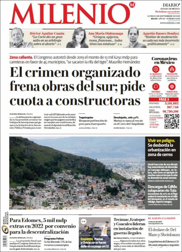 Portada de Milenio - Estado de México (M&eacute;xico)