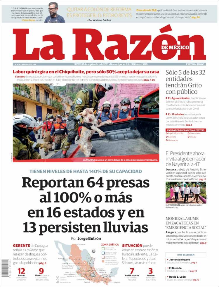Portada de La Razón (M&eacute;xico)