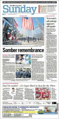 Portada de San Jose Mercury News (USA)