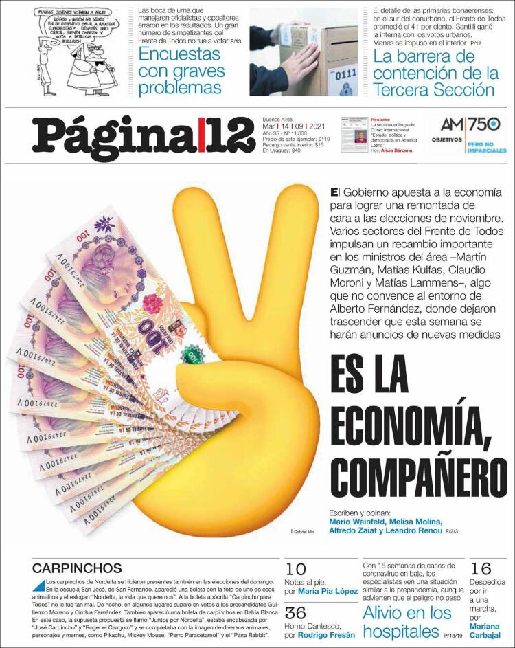 Portada de Página/12 (Argentina)