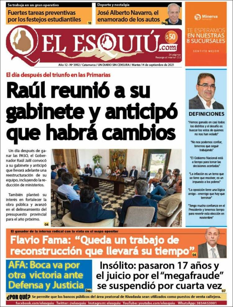 Portada de El Esquiu (Argentina)