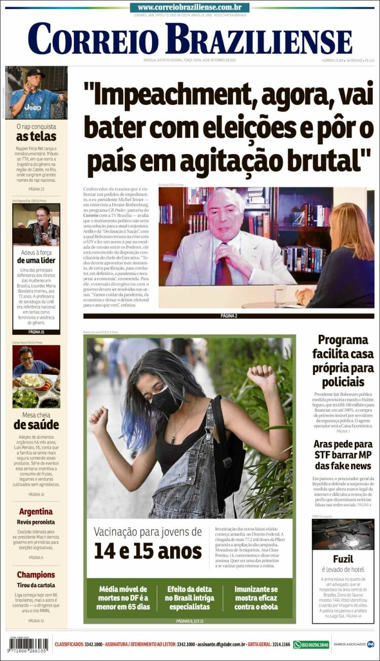 Portada de Correio Braziliense (Brasil)