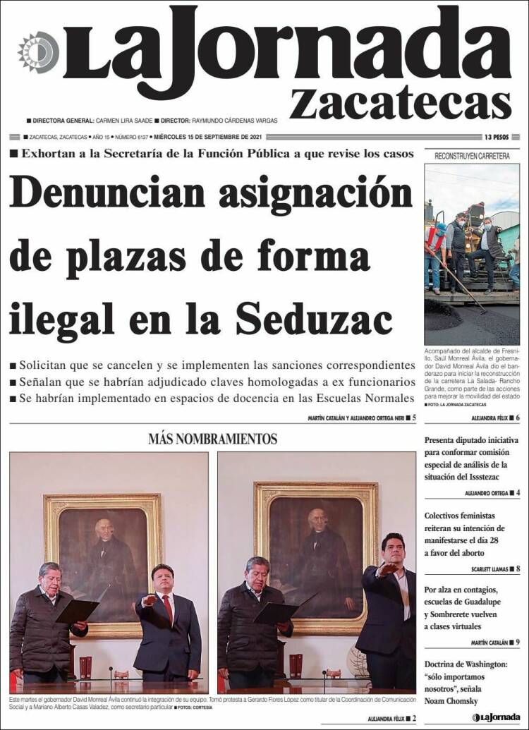 Portada de Jornada de Zacatecas (México)