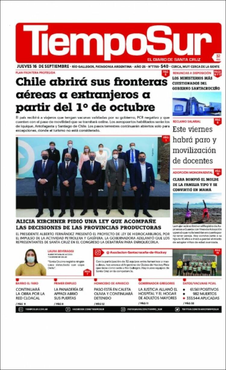 Portada de Tiempo Sur (Argentine)