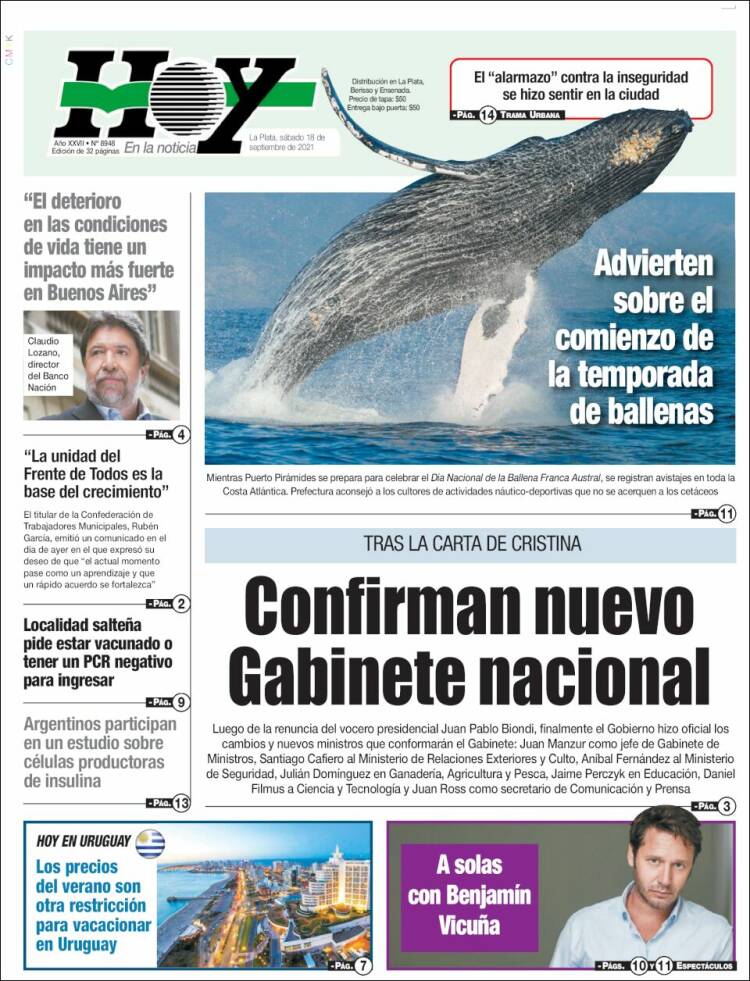 Portada de Diario Hoy (Argentina)