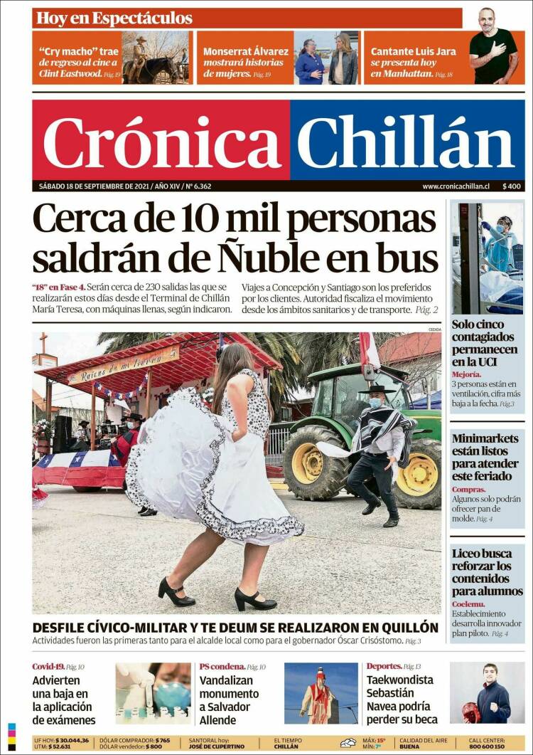 Portada de Crónica Chillán (Chile)