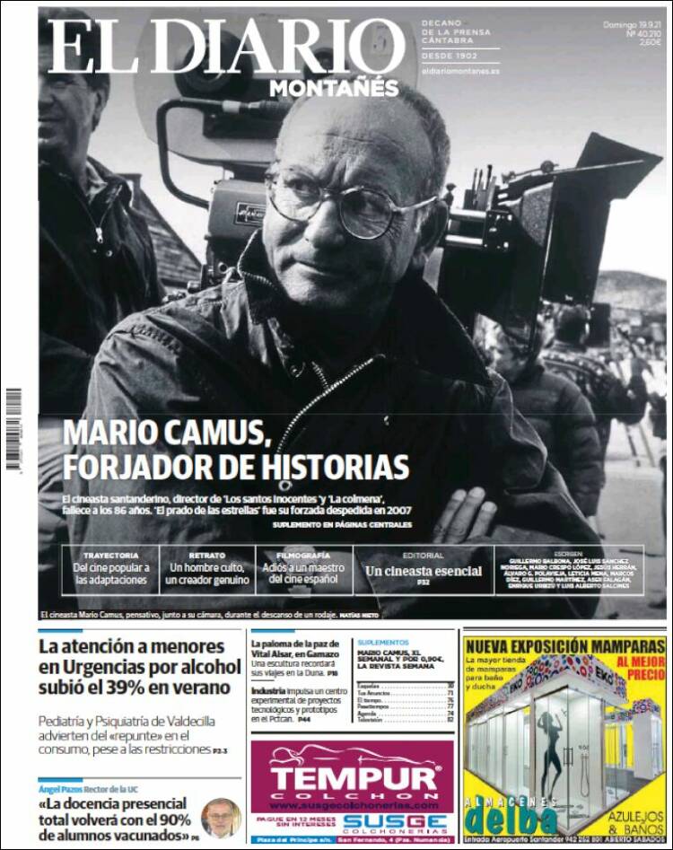 Portada de El Diario Montañés (España)