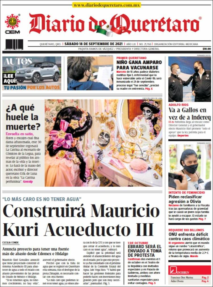 Portada de Diario de Querétaro (México)