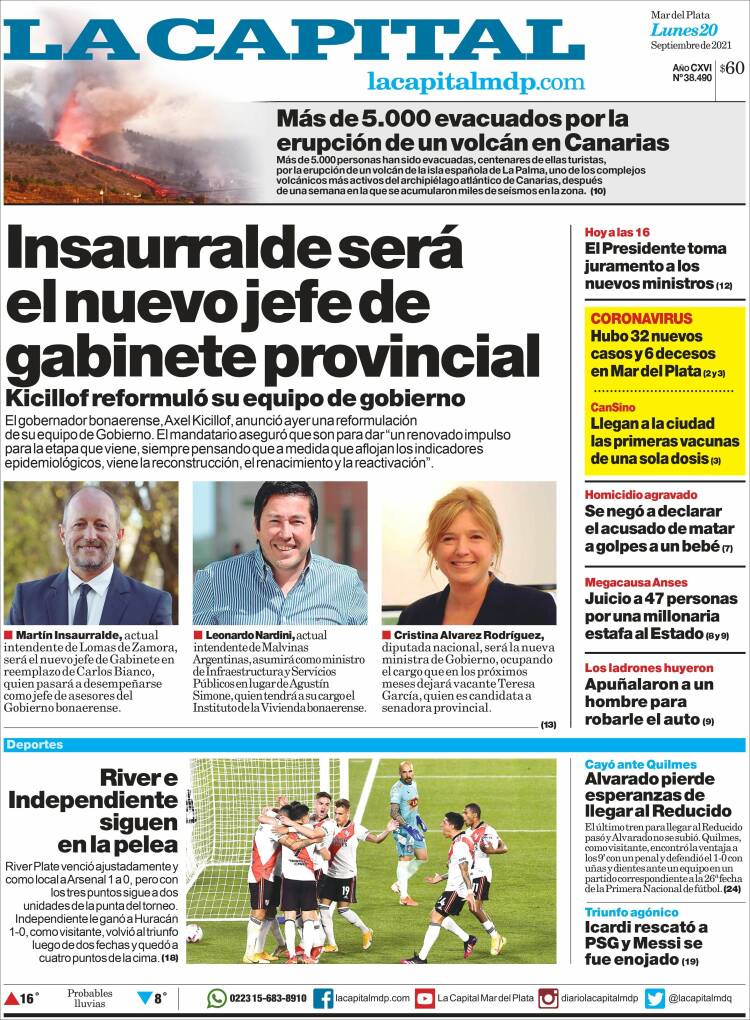 Portada de Diario La Capital - Mar del Plata (Argentina)