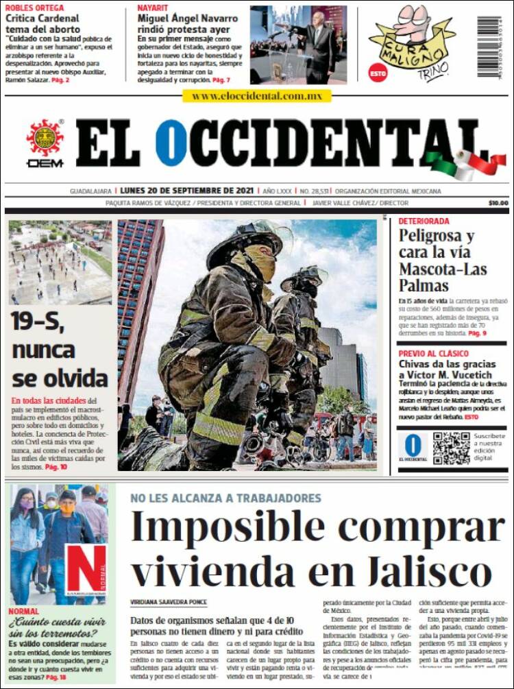 Portada de El Occidental (México)