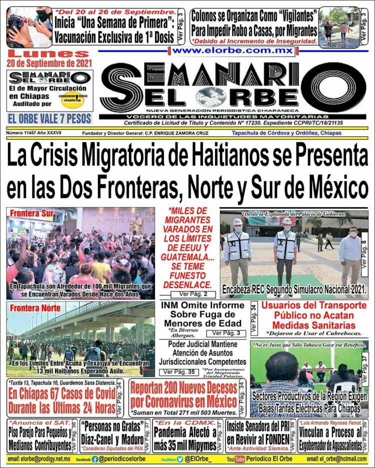 Portada de El Orbe (México)