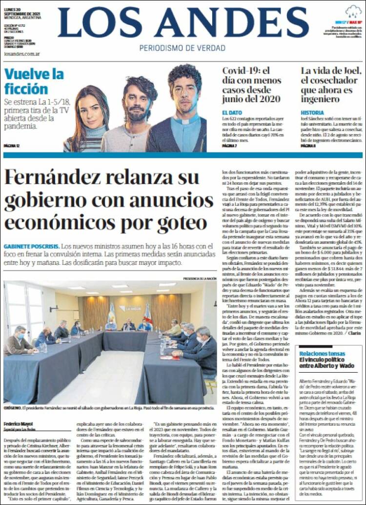 Portada de Los Andes - Mendoza (Argentina)