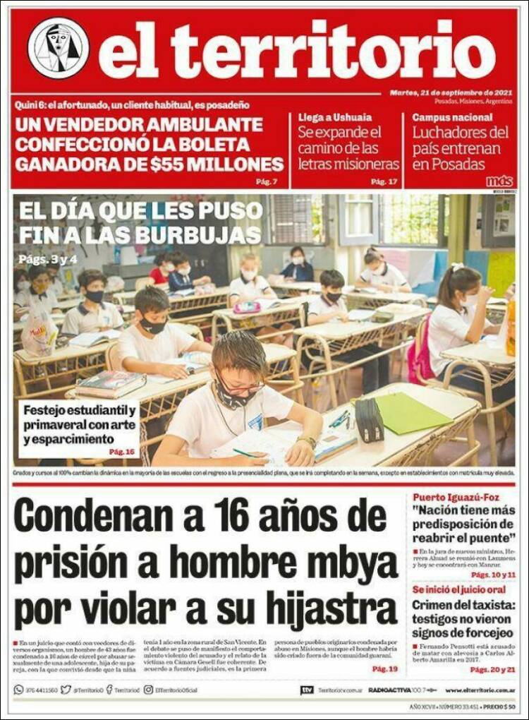 Portada de El Territorio (Argentina)