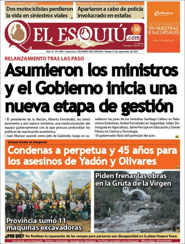 Portada de El Esquiu (Argentina)