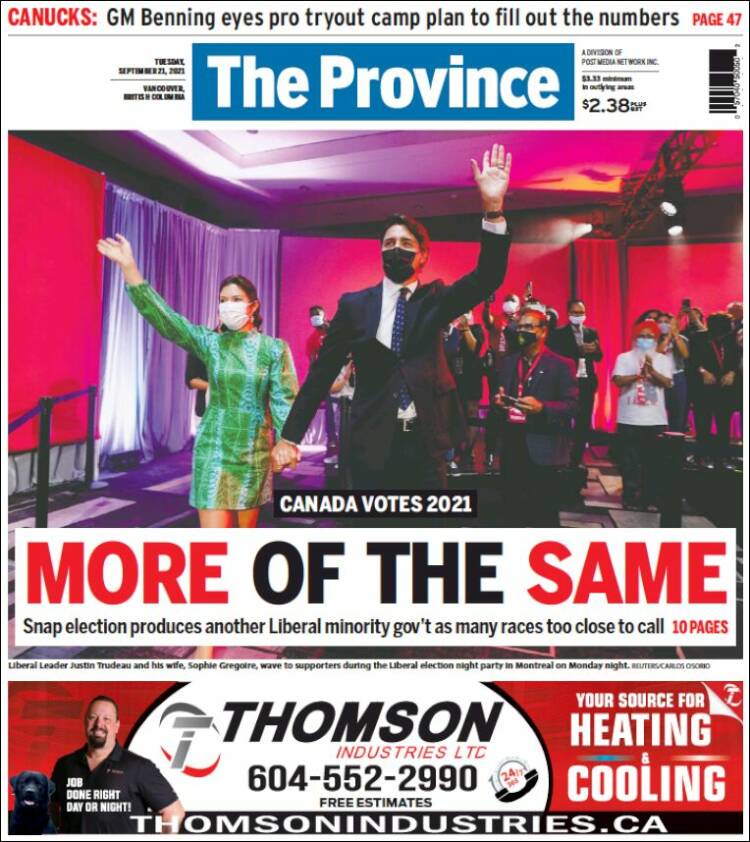 Portada de The Province (Canadá)