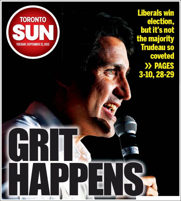 Portada de The Toronto Sun (Canadá)