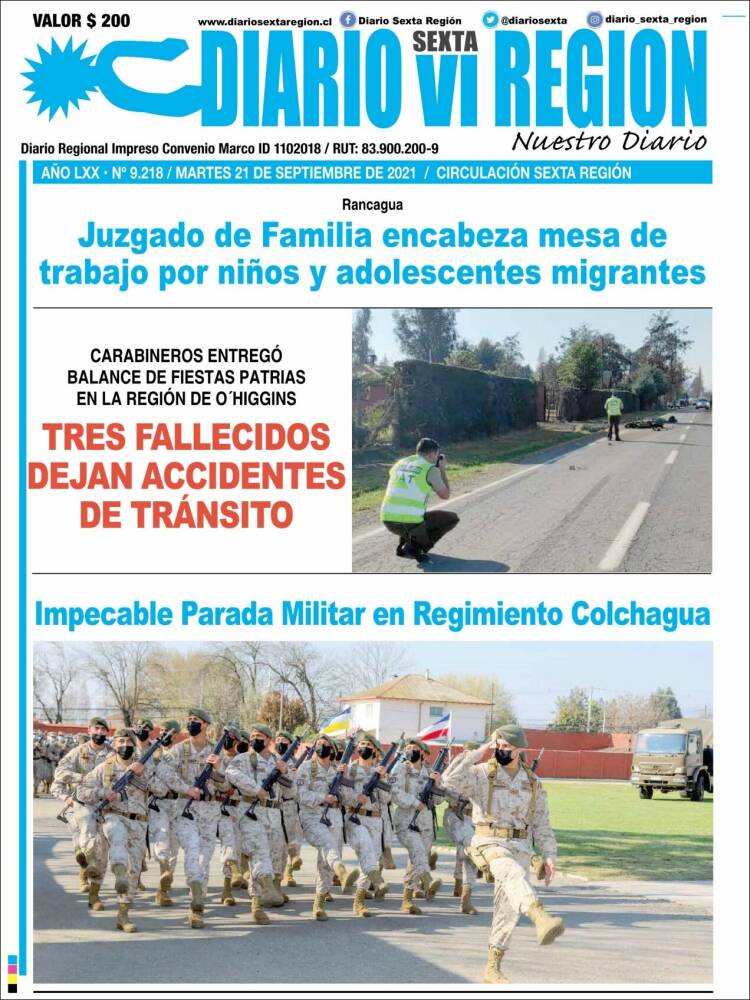 Portada de Diario VI Región (Chile)