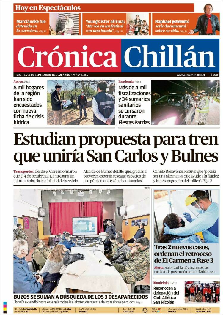 Portada de Crónica Chillán (Chile)