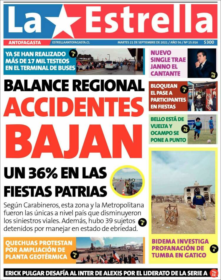 Portada de La Estrella del Norte (Chile)