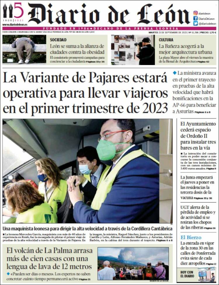 Portada de Diario de León (España)