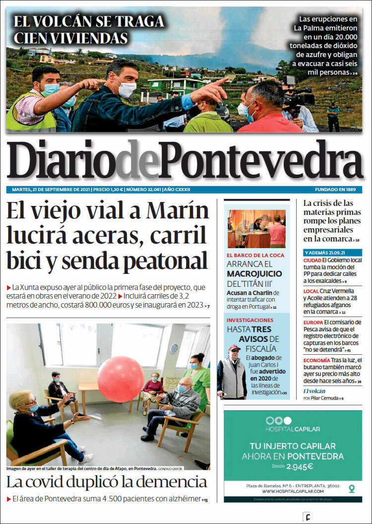 Portada de Diario de Pontevedra (España)