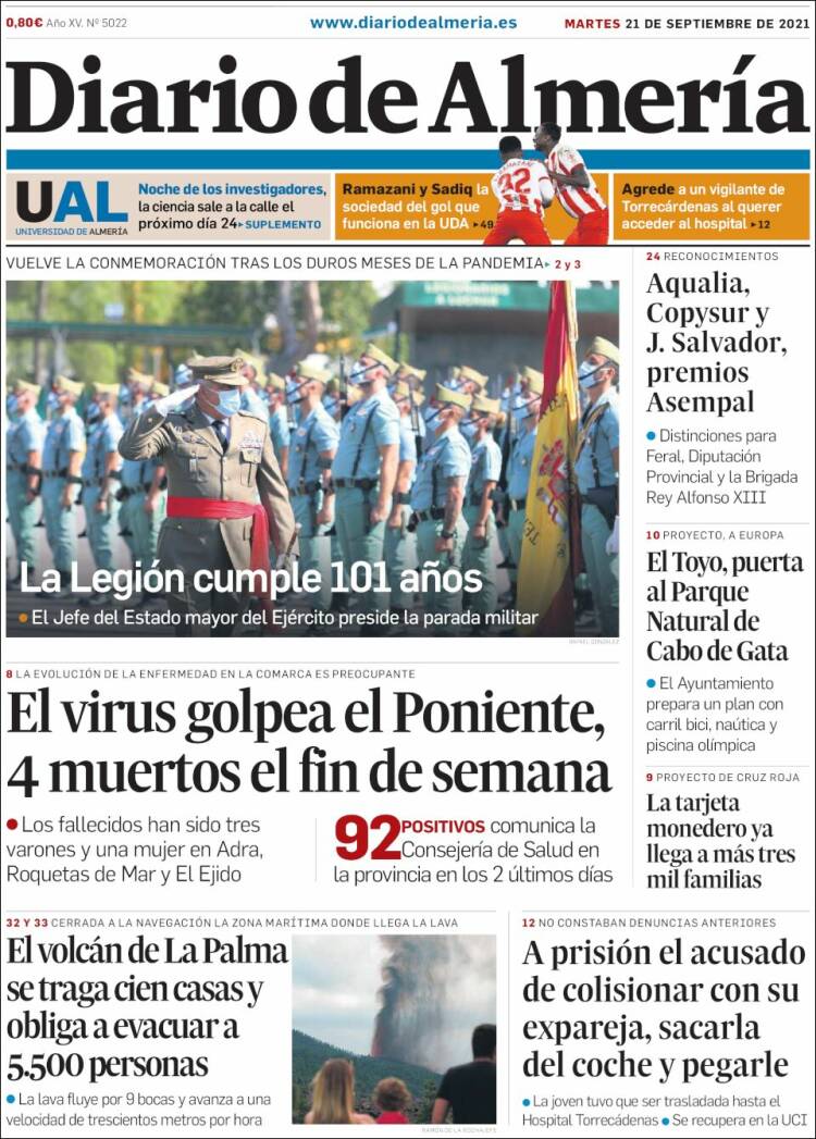 Portada de Diario de Almería (España)