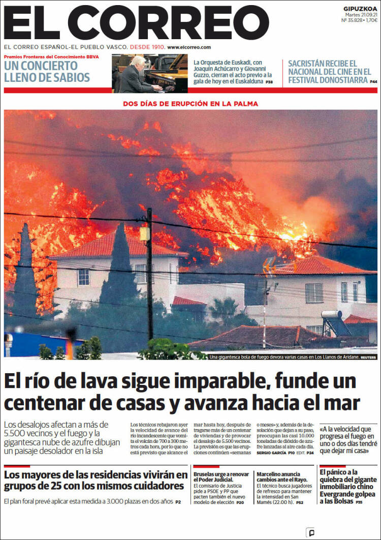 Portada de El Correo - Guipuzcoa (España)