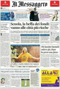 Portada de Il Messaggero (Italia)