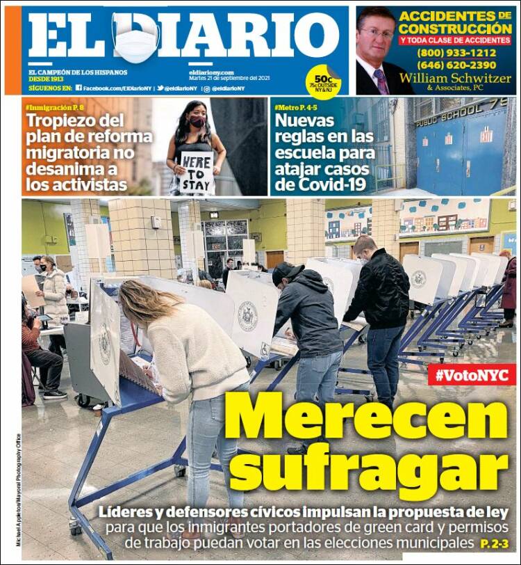 Portada de El Diario NY (USA)