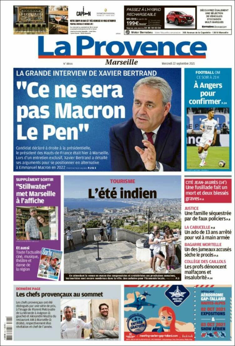 Portada de La Provence (Francia)