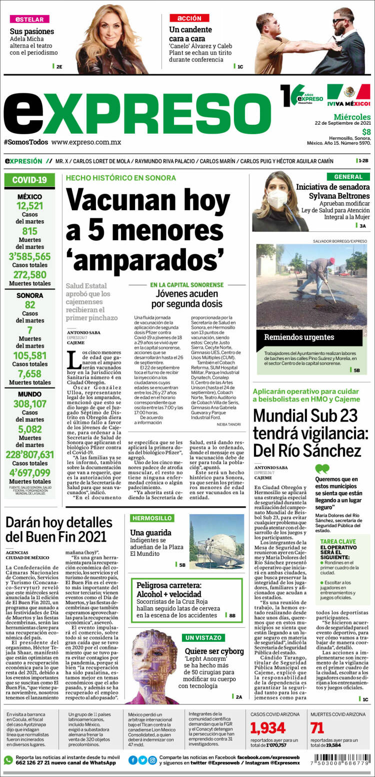 Portada de Expreso (México)