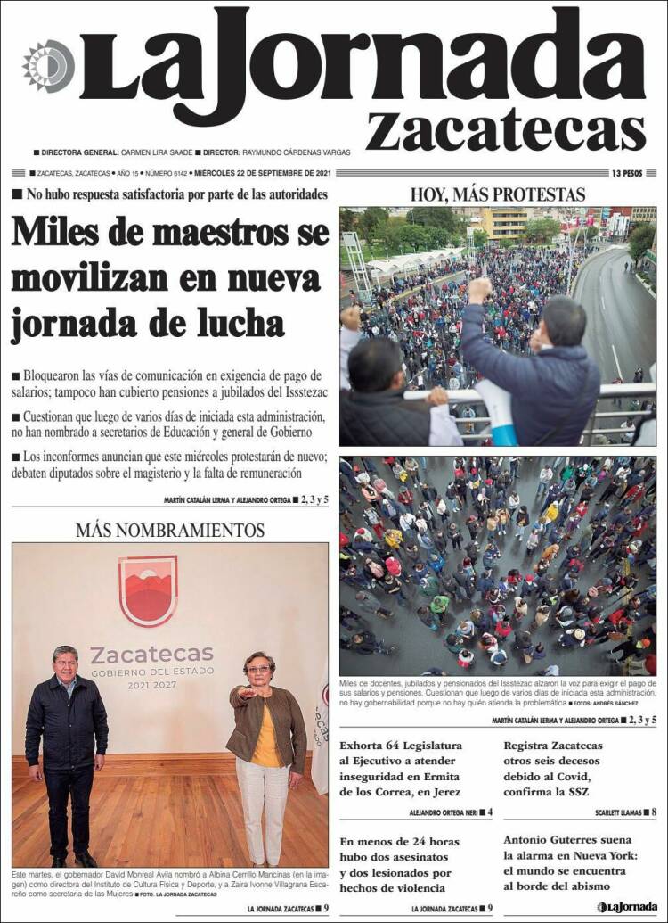 Portada de Jornada de Zacatecas (México)