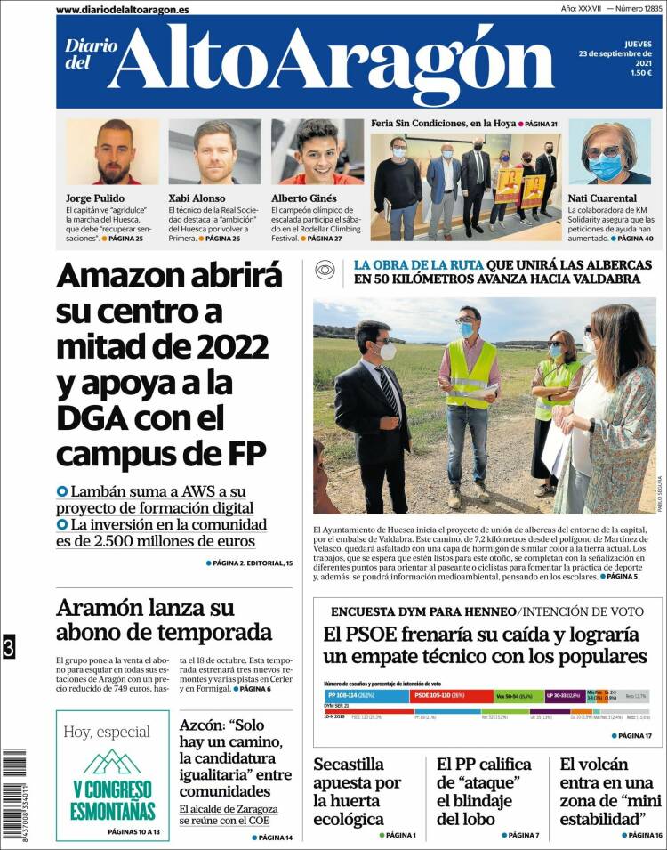 Portada de Diario del AltoAragón (España)