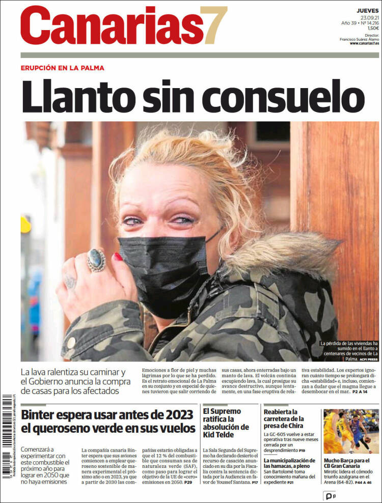 Portada de Canarias 7 (España)